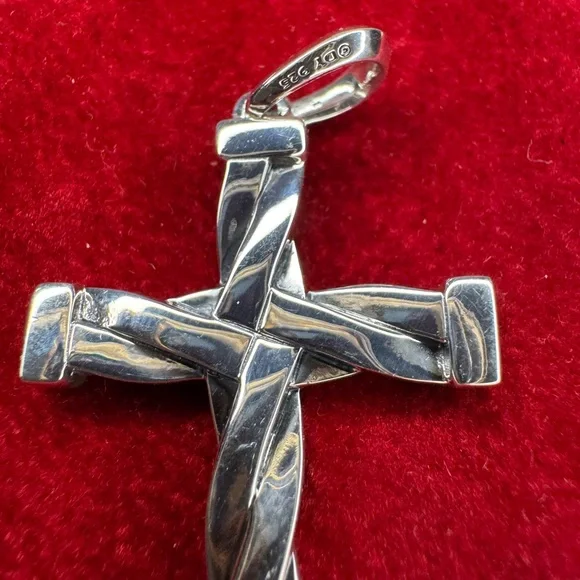 David Yurman 925 Sterling Silver Helios Cross Pendant Men's - Picture 5 of 6